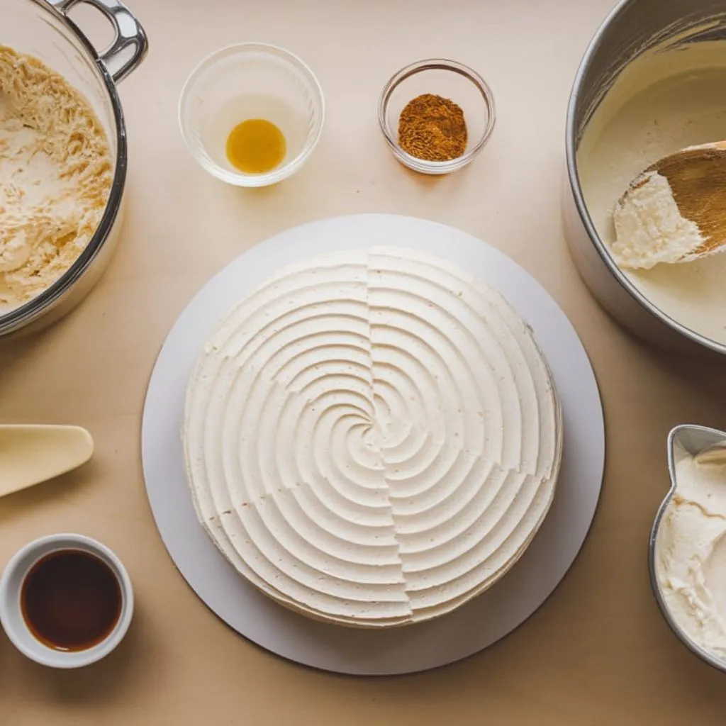 5 Easy Steps to Make the Perfect Gender Reveal Cake at Home A flat lay of ingredients for a gender reveal cake, including flour, sugar, eggs, butter, vanilla extract, and food coloring.